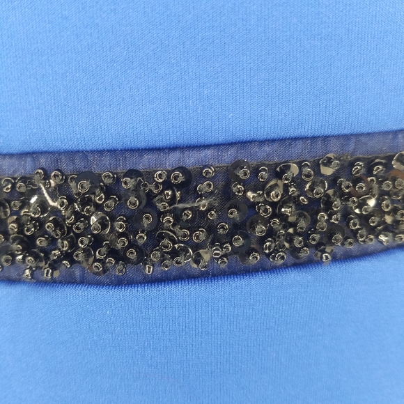 Andrew Marc NY Royal Blue V Neck Beaded Dress 10 - Picture 6 of 7